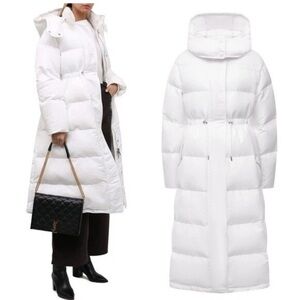 Alexander McQueen Hooded Quilted Padded Shell Puffer Coat White